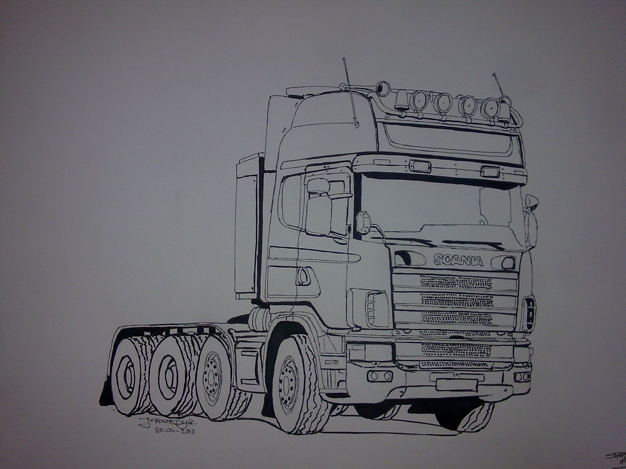 ausmalbilder lkw scania v8